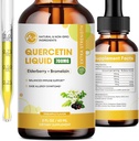 Quercetin の液体の低下- Quercetin は Pills 及びカプセルより 700mg - 4X より強く- 1 の Quercetin で免疫の健康の呼吸の健康のスキン ケアのための Bromelain のエルダーベリー ビタミン- 2 Fl Oz を補います