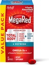 MegaRed Omega-3のブレンドの合計ボディ+500mg Softgelsを、(びんの65の計算)、容易にあなたの中心、接合箇所、頭脳及び目を支えるためにKrillオイルを吸収しました