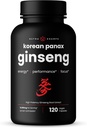 NutraChamps Korea Red Panax Ginsengカプセル | エネルギー、焦点、性能、Vitality&Immeサポートの余分強さのGinsenosides | 韓国のGinsengの根のエキス(120、赤)