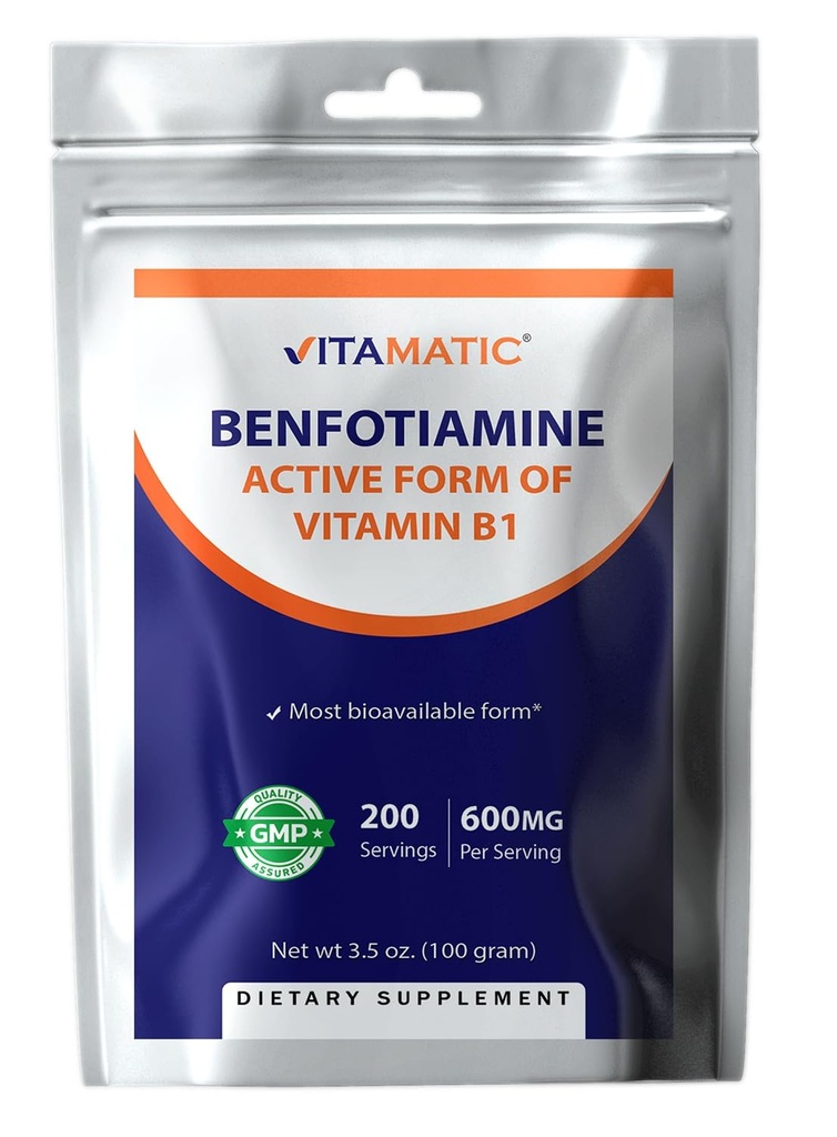 VitamaticのBenfotiamineの純粋な粉1のサービングごとの600のmg - 100グラム-また呼ばれた脂肪溶性のビタミンB1
