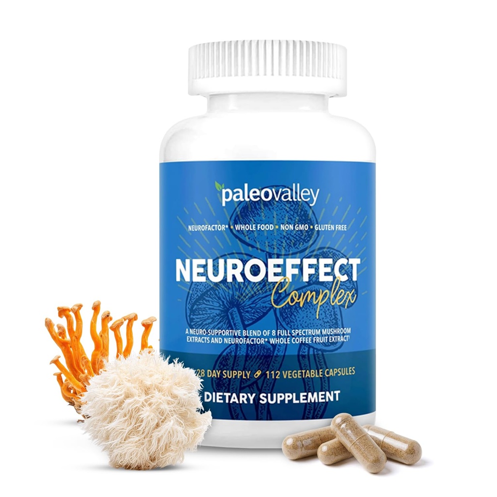 Paleovalley NeuroEffect - 焦点、記憶およびエネルギー サポートのためのNeuroのきのこのコーヒー栄養物の補足- 28日の供給- 8完全なスペクトルのきのこおよび全コーヒー フルーツのエキス