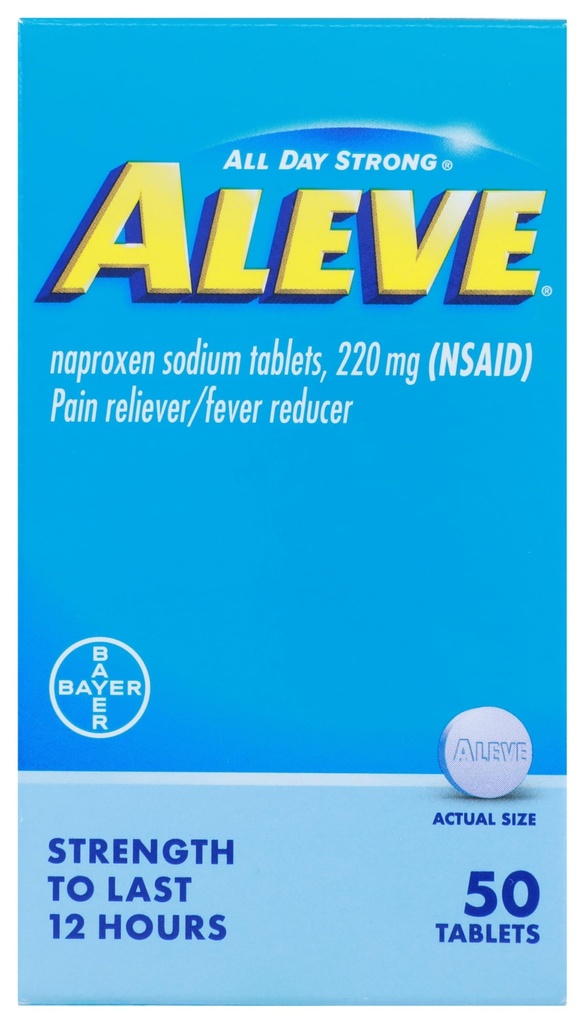 Aleveの痛みのReliever/Feverの減力剤220のmgのタブレット、50の計算