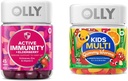 OLLY Gummy Active Immunity+Elderberry 45 Gummies & Kids Multivitamin Gummy Worms 70 カウント