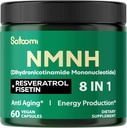 8in1 NMNH - NMNサプリメント代替 - NADレベルをサポートするためのNADサプリメントは、フェセチン、レスベラトロール、ケルセチン、ターメリック、バーベリン、ビタミンD3&C - 30日間60カウントを追加しました