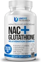 L-Glutathione 500mgおよびミルクのThistleのエキスPotentの酸化防止機能サポート 呼吸の健康促進者の肝臓の腎臓のデトックスが付いている高度の複雑なNACの補足(N-Acetyl L-Cysteine) 600mg