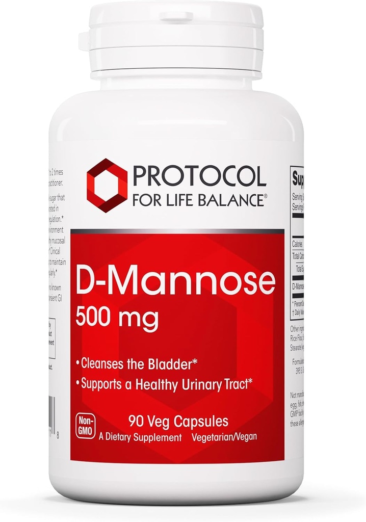プロトコルD-Mannose - 500mg - 膀胱クレンジング - 男性と女性のための健康的な尿路* - Kosher&非GMO - 90ベジーカプセル