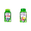 Vitafusion Extra Strength Biotin Gummy Vitamins、Berry Flavored、5,000 mcg Biotin Vitamins、America'&Omega-3 Gummy Vitamins、Berry Lemonade Flavored、ハートヘルスビタミン(1)