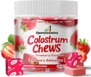 Bovine Colostrum Soft Chewsは、Gut Health、Bloating、免疫サポート、皮膚、髪の成長と美のためのプロバイオティクスとサプリメント - イチゴの味(60のサービング)