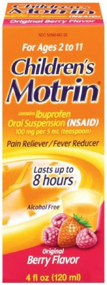 Motrinの子供のIbuprofenの口頭懸濁液の元の果実味、100のmgの元の果実味4のoz (パッケージ4)