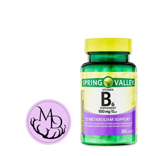 一般的なビタミンB6サプリメントスプリングバレー、100mg、250カウント+ステッカーDriストア