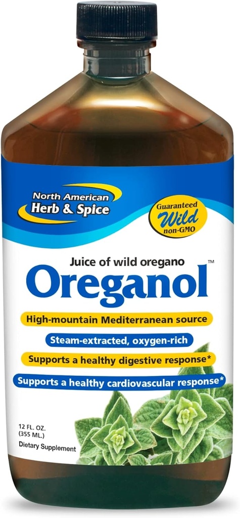 NORTH AMERICAN HERB & SPICE Oreganol P73ジュース - 12 fl oz, パック 5 - ワイルドオレガノオイル - 心 & 消化の健康 - 腎臓, パンクレア & 肝臓サポート - 非GMO - 865 総サービング