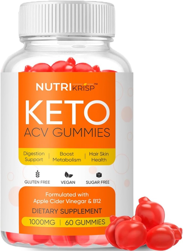 Keto ACV Gummies - Sugar-Free Gluten-Free Apple Cider Vinegar Supplement for Men Women (1000MG)
