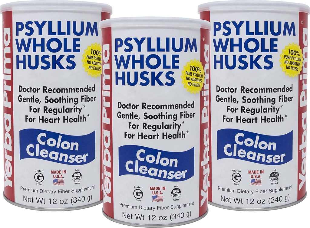 Yerba Prima Psyllium Whole Husks Colon Cleanser, 12 Ounce (Pack Of 3)