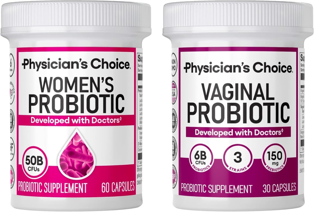 Physician's CHOICE Feminine Power Duo Bundle - Vaginal Probiotic 30ct + Womens Probiotic 60ct