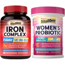 ビタミンC、B6、B12及びFlate+Vitalibreの女性のプロバイオティクス100のビリオンCFU、15の緊張、w/Prebiotic、クランベリー、ビタミンB6及びVC、