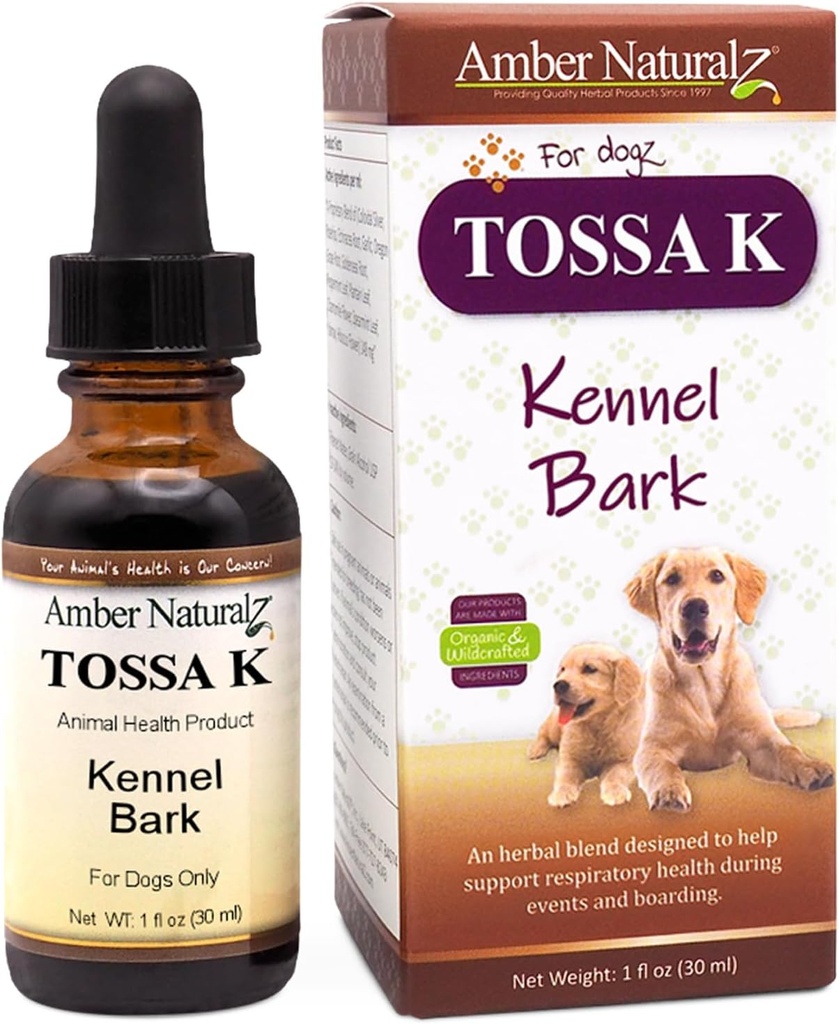 アンバーナチュラルズ トーッサ K 犬と子犬のためのKennel Bark Herbal Supplements | 意欲的な健康のためのカインハーブブレンド | 1 液量オンス ガラスボトル | 世界的な原料 | アメリカ製