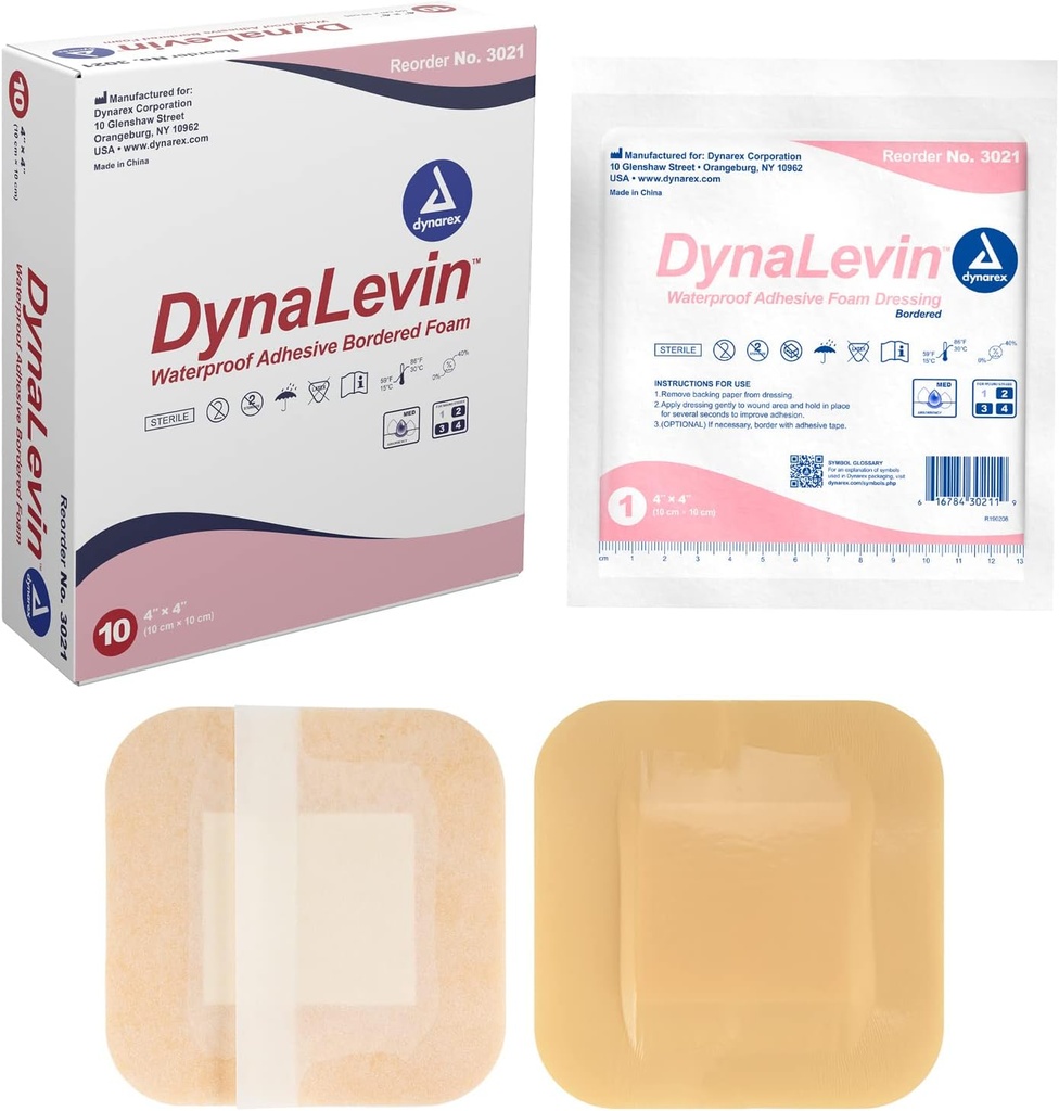 Dynarex の Dynalevin の防水付着力の Bordered の泡、10 の計算 4 x 4 インチ