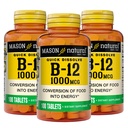 MASON NATURAL B,12 1000 mcg クイックディスソルブ, 300 食品のエネルギーへの健康的な変換のための日の供給 (3 パック)