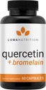 Luma Nutrition Quercetin 500mg - Bromelain Supplement - 抗酸化剤 - 免疫サポート - ビーガン&グルテンフリー - 60カプセル