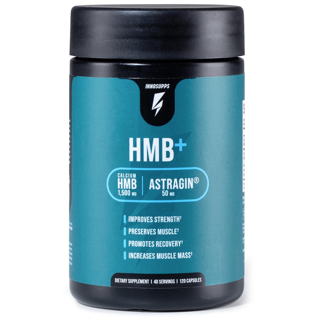 InnoSupps HMB + | 1500mg HMB (ベータ-Hydroxy Methylbutyrate) & 50mg Astragin | 高められた吸収、筋肉を節約して下さい、回復を促進して下さい、細い筋肉固まりを増加して下さい | グルテンフリー- 120 野菜のカプセル