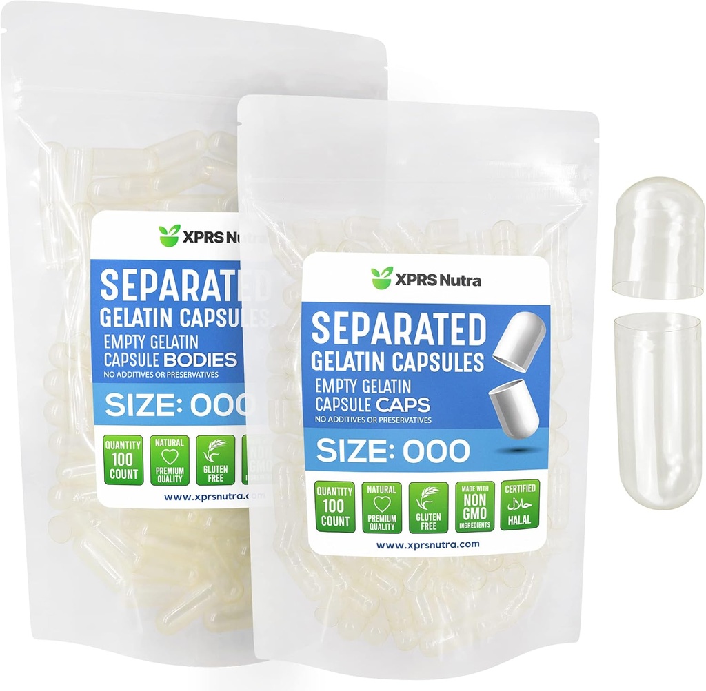 XPRSのNutraはカプセルのサイズ000-100の計算の大きい空のゼラチンのカプセルを袋で分けました - DIYの補足の詰物のための優れた明確な空の000の丸薬