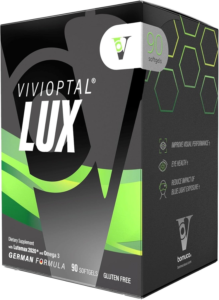 Vivioptal Lux、90 Softgels、大人のビタミン、視覚性能、オメガ3、亜鉛およびビタミンC & E、マルチビタミン&マルチミネラル、グルテンフリー、ドイツ式