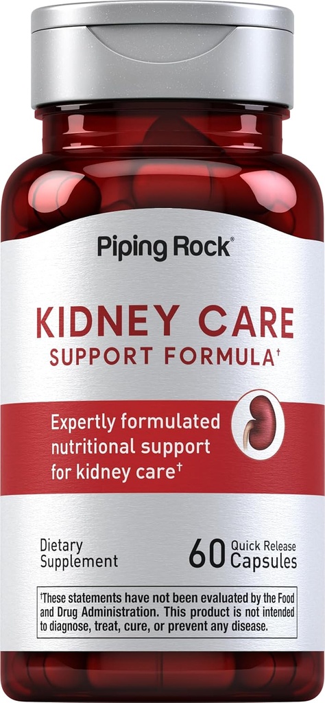 Piping Rock Kidney Support Supplement | 60 Capsules | Care & Restore Formula | for Men and Women | Non-GMO, Gluten Free