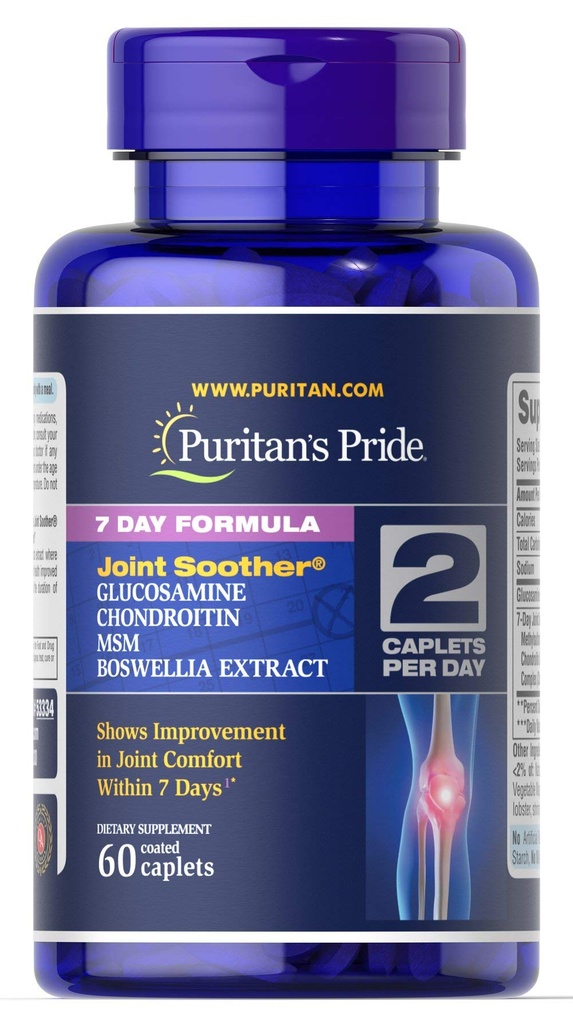 Puritan's Pride 7 Day フォーミュラジョイント グルコサミン、コンドロイチン、MSM&ボスウェリア-60 カプレット