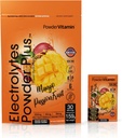 PowderVitamin の電解物の粉のプラス、Keto、マンゴのパッション フルーツ、砂糖は、1000mg のカリウム、120mg カルシウム、120mg マグネシウム、非 GMO、ゼロカロリー、30 の水和のパケットを放します