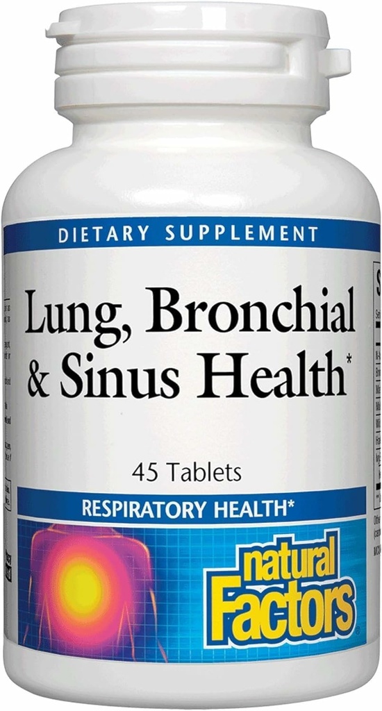 Lung、Bronchial&Sinus Health by NaturalFactors、呼吸の健康と簡単な呼吸のための自然なサプリメント、45錠(45サービング)