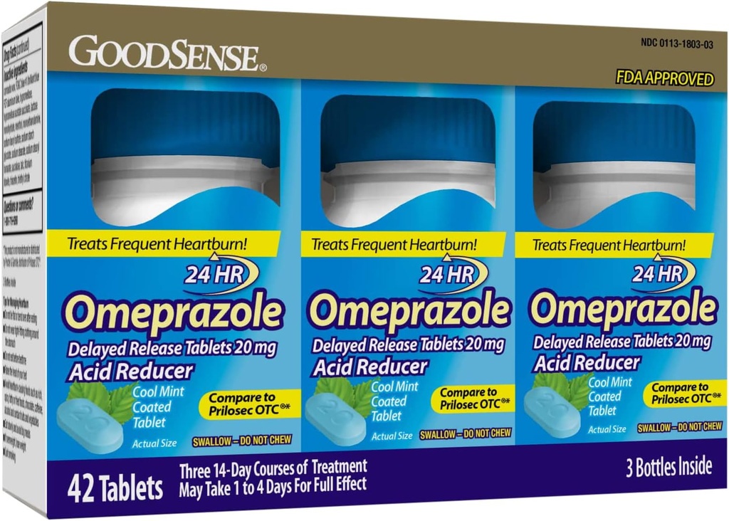GoodSense Omeprazoleは解放によって塗られるタブレット20のmgの涼しいミント、御馳走頻繁な心バーン、酸の減力剤、Heartburnの薬、42の計算を遅らせました
