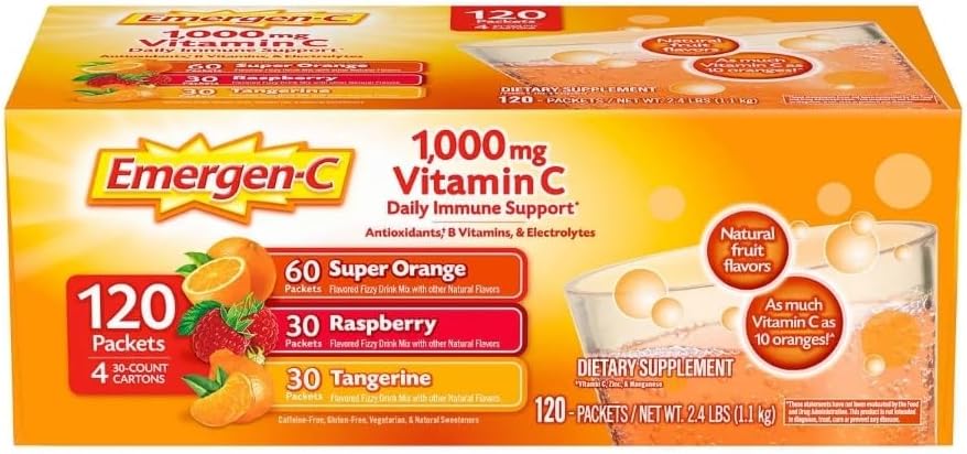 Emergen-C 1,000 mg ビタミン C 栄養補助食品 120 パケット (1)
