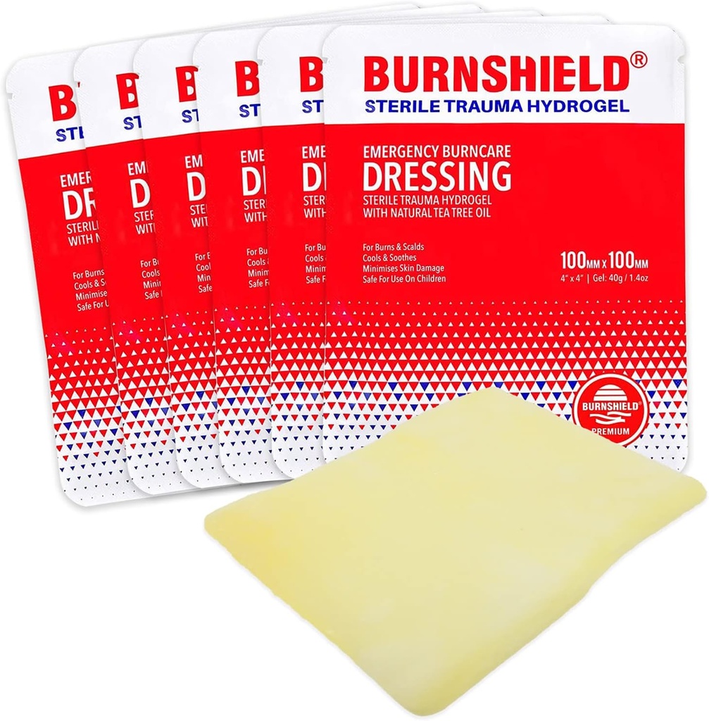 Burnshield 4" X 4" バーンドレッシング, 滅菌 - 6 カウント
