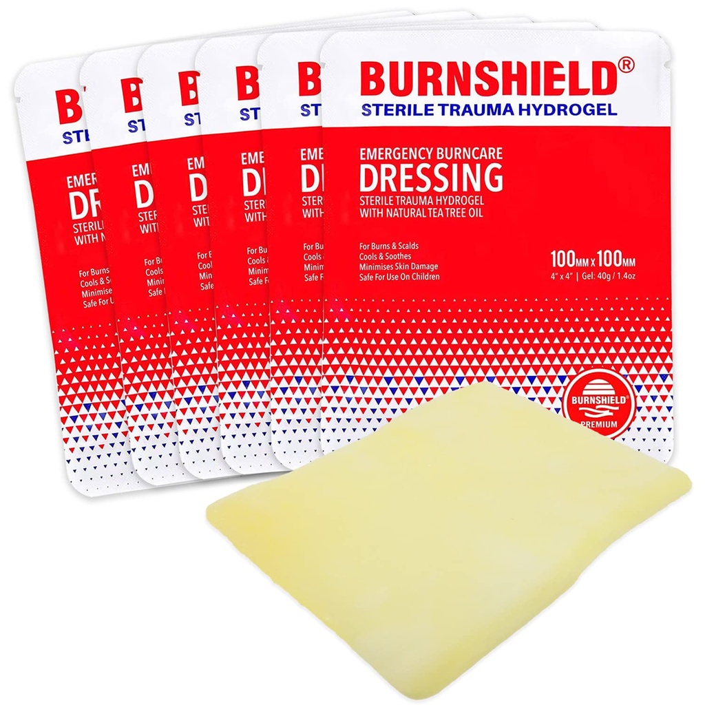 Burnshield 4" X 4" バーンドレッシング, 滅菌 - 6 カウント