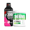 PROSUPPS L-カルニチン3000興奮剤フリー液体ショット(31サービング、ドラゴンフルーツ)とサーモ脂肪燃焼熱質粉末(25サービング、スパイシー'リタ)バンドル