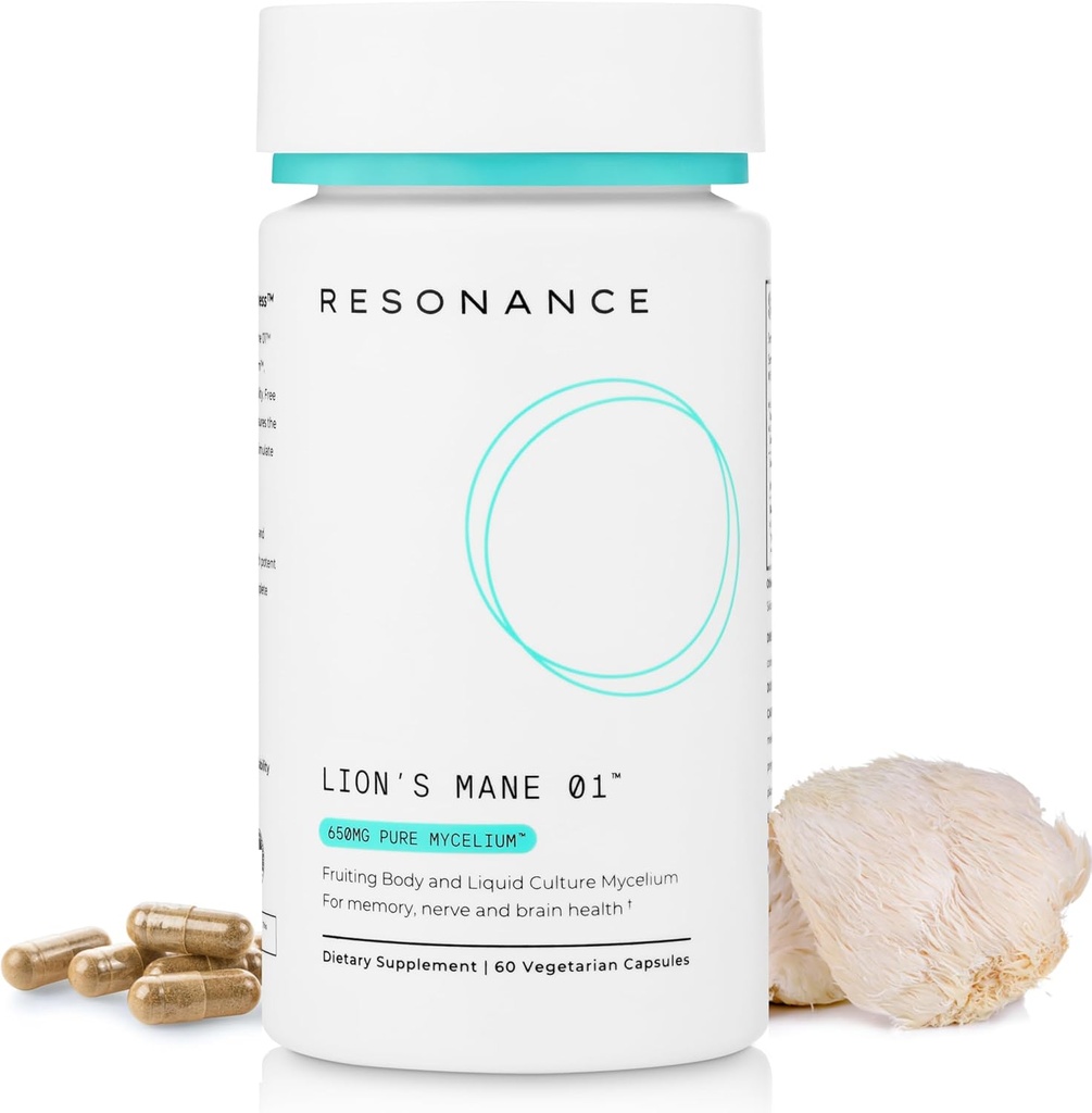 ライオンズマネ 01TM - オーガニックプレミアムライオンズマネ茸エキス サプリメント | フルーツボディ&ピュアマイセリウム |メモリー、脳、フォーカス&神経の健康|ヴィーガン、非GMO - 60 ベジタリアンカプセル