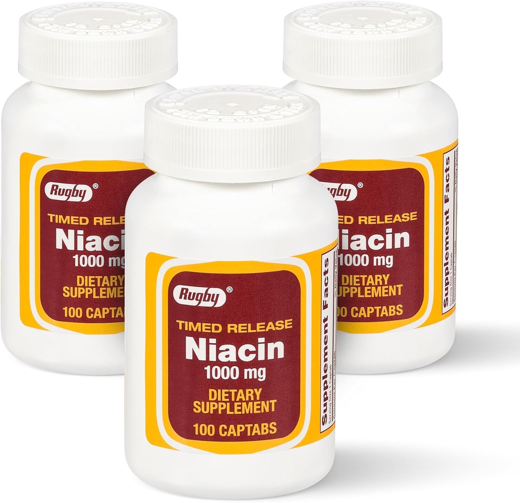 エネルギー、循環およびMetabolismサポートのための大人のためのラグビーによって時機を得たRelease Niacin 1000mgの食事療法の補足、100のカプタブ(3)のパッケージ