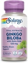 SOLARAY Ginkgo Biloba Extract with Gotu Kola - 脳の健康サポートのためのGinko Bilobaカプセル - ビーガン、Lab Verified、60日間保証 - 60のサービング、60ベジキャップ(30ベジーキャップ)