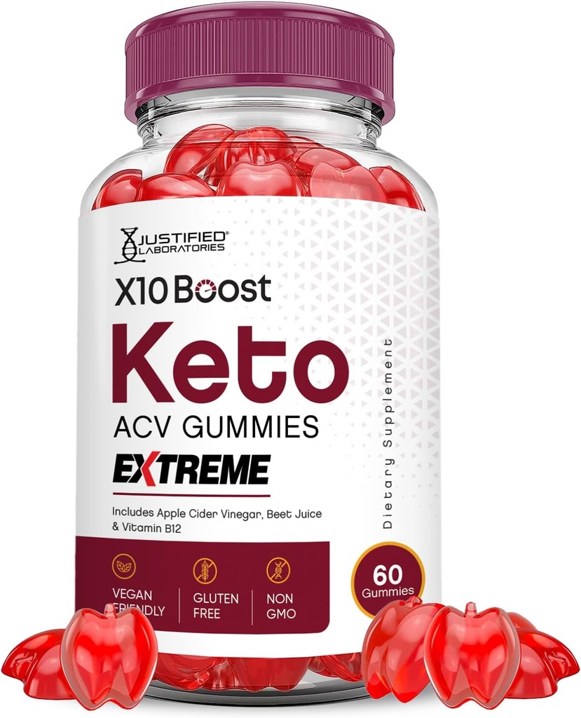 正当な研究所X10ブーストKeto ACVグミーエクストリーム2000MG X 10ブーストKetoグミーApple Cider VinegarとPomegranateビートジュースパウダーB12ビーガン非GMO 60 Gummys