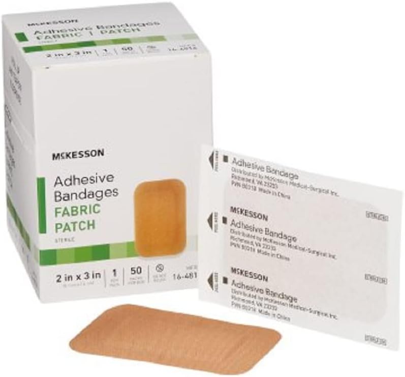 McKesson 16-4816 の Medi-Pak の付着力のストリップ、性能の生地、2" x 3」の 50 の計算(パッケージ 2)