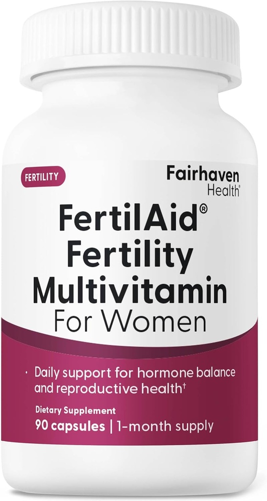 Fairhaven Health FertilAid for Women | Prenatal Vitamin Fertility Supplements for Women | Conception for Her with Vitex and Folate | Support Cycle Regularity and Ovulation* | 90 Capsules