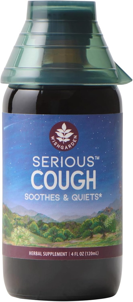 WishGardenハーブの深刻な咳のなだめる & 静か - 大人、乾燥した咳の救助および咳の Expectorant、Sothes Throat IrritationおよびChest Decongestant、4ozのための速い機能草の咳の抑制剤