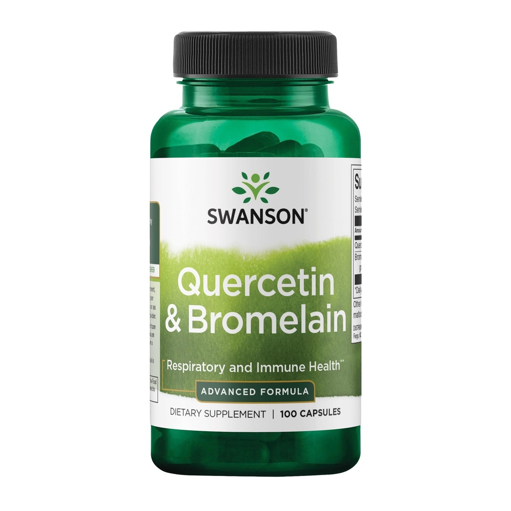 Swanson Quercetin & Bromelain-Promote Respiratory Health Support-Aid Seasonal Immune System Health-Support Cholesterol Level Already w/i Normal Range 100 キャップ (250mg Quercetin/78mg Bromelain)