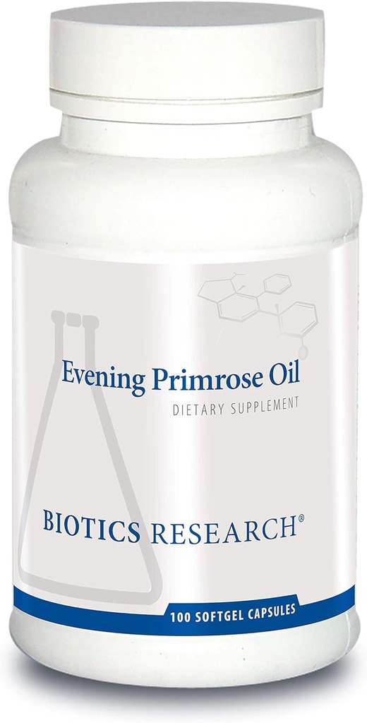 Biotics Research Evening Primrose Oil Potent Gamma Linolenic Acid GLA Source, Linoleic Acid, Healthy and Balanced Body Response, Cardiovascular, Neurological, Skin, Women’s Health. 100 Softgels