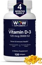 WOWはビタミンD3 5000 IUのSoftgels、125のmcg -強い骨および免疫サポートのためのビタミンD3 5000IUの補足-非GMOのグルテンフリーのビタミンD 5000 IU - VIT D3 5000 IUのSoftgels - 120の計算を補います