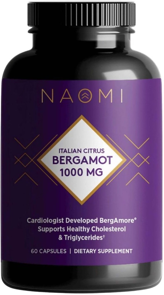 NAOMIイタリアシトラスベルガモット1000mg、受賞歴のある心臓専門医Dvlpd高効力、臨床的にヘルシーコレステロール、トリグリセリド、および心の健康、w / 7キーポリフェノール、30日の供給をサポートするためにショーン