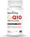 Nature's Key CoQ10 200mg Softgels - 3Xより良い吸収水溶性補酵素Q10 50mg大豆レシチン - 1ヶ月の供給(60カウント)