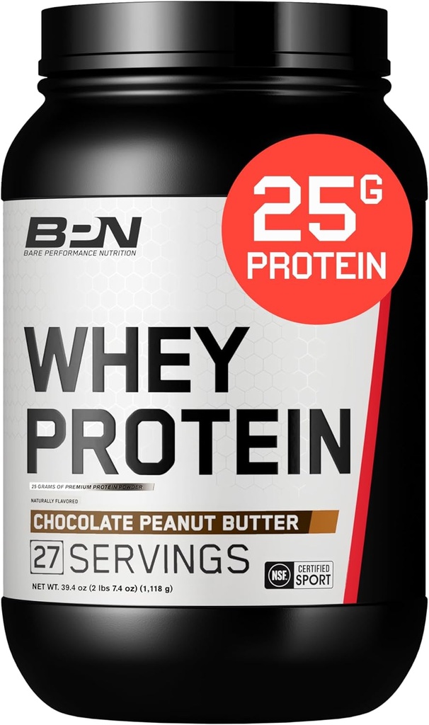 健康パフォーマンス栄養, BPN Whey Protein + Casein Protein Powder Blend, Chocolate Peanut Butter, 25g Protein perサービングサポートリーンマッスル回復, 27 サービングパーティーテスト