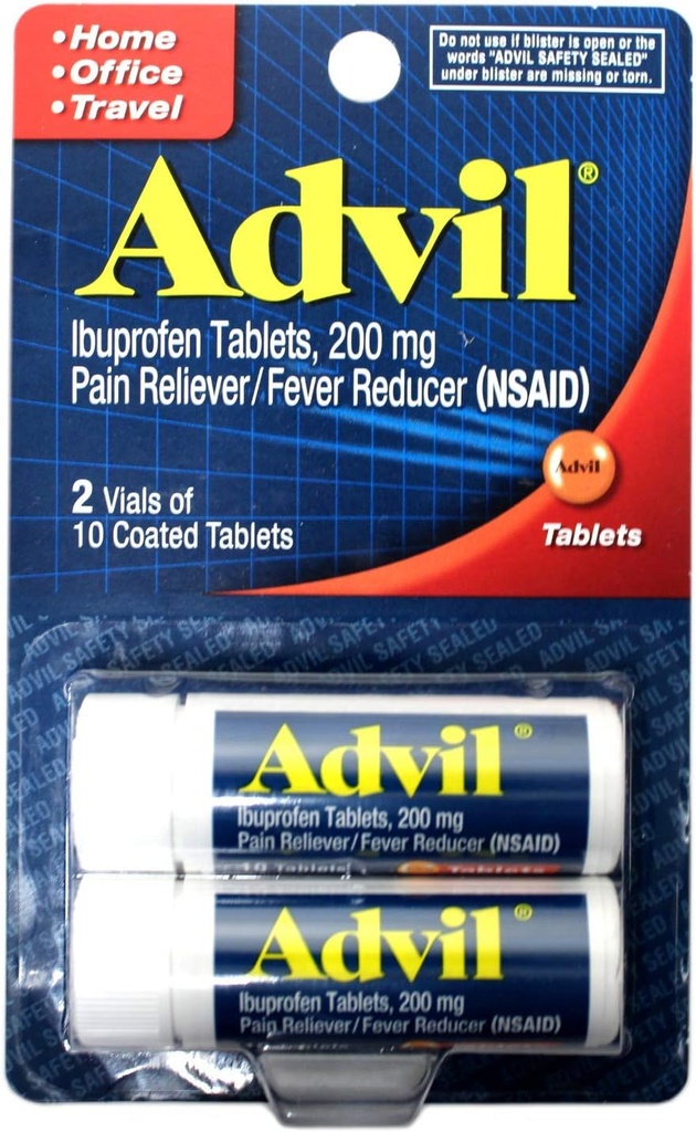 Advil Ibuprofenの上塗を施してあるタブレット、200mg、10の計算、(2のパック)
