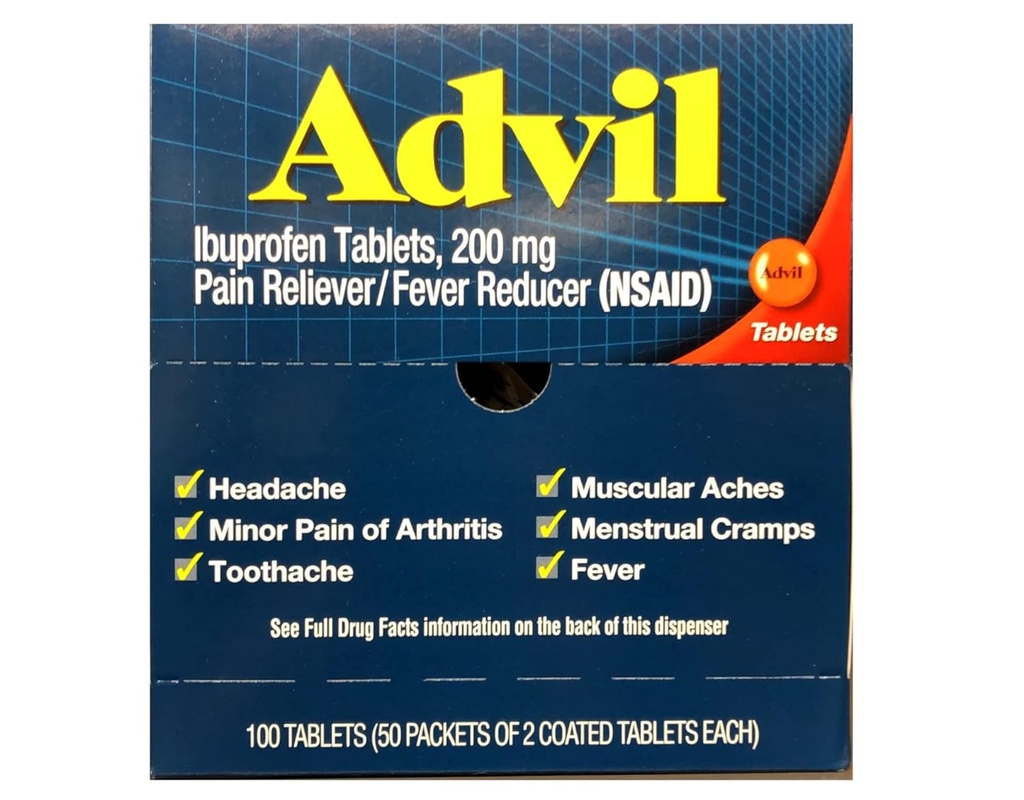 Advilの痛みのReliever/Feverの減力剤はタブレットの補充を塗りました